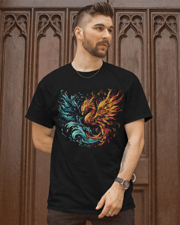 Fire Water Phoenix T-Shirt - Image 4