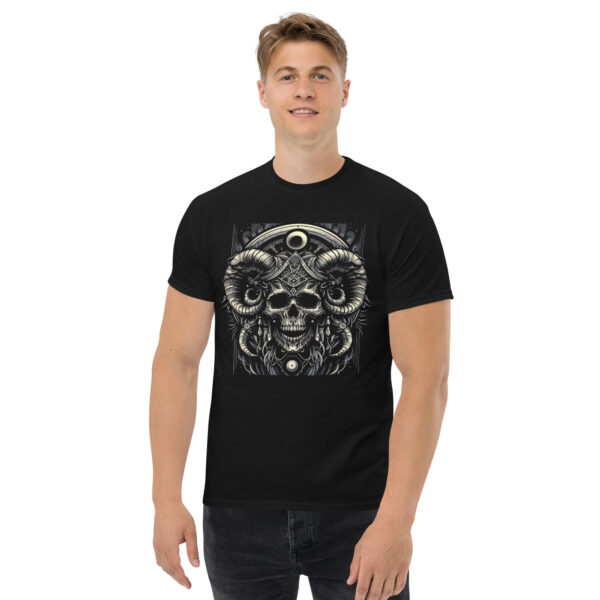 Tribal Skull Goth/Metal Tee (black, navy) - Image 2