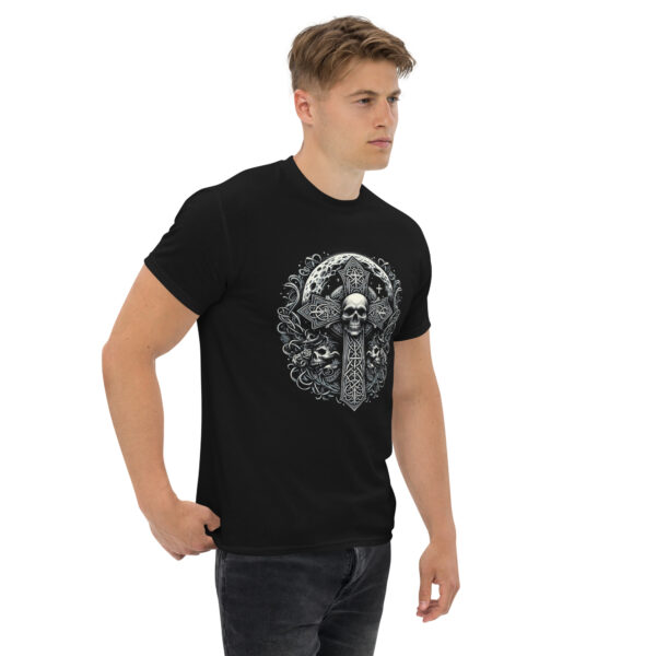 Celtic Cross Graphic Art Goth Metal Tee (black, navy) - Image 8