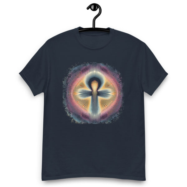 Psychedelic Egyptian Ankh Op Art Tee (black, navy) - Image 6