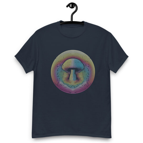 Psychedelic Mushroom Op Art Tee (black, navy) - Image 7