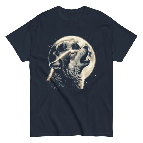 Wolf Howling at Moon Detailed Art Graphic Tee - Image 6