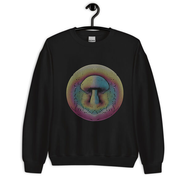 Psychedelic Mushroom Op Art Sweatshirt (black, navy)