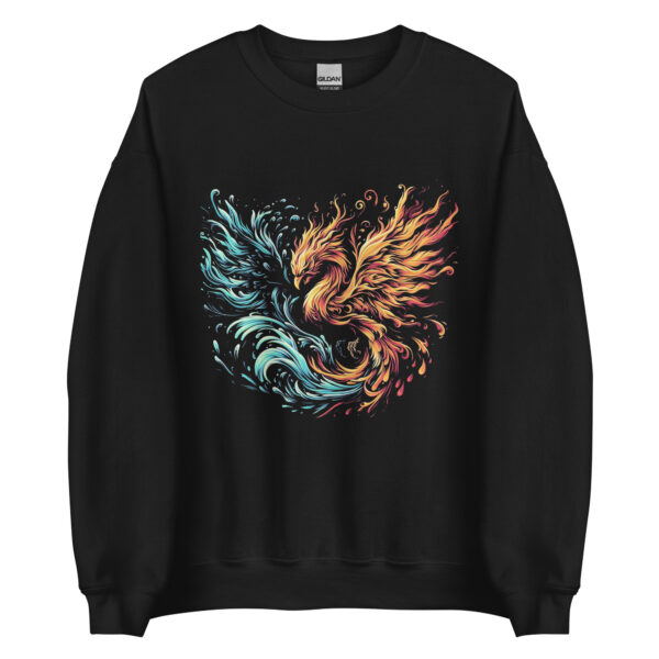 Fire Water Phoenix Sweatshirt (Black, Navy)