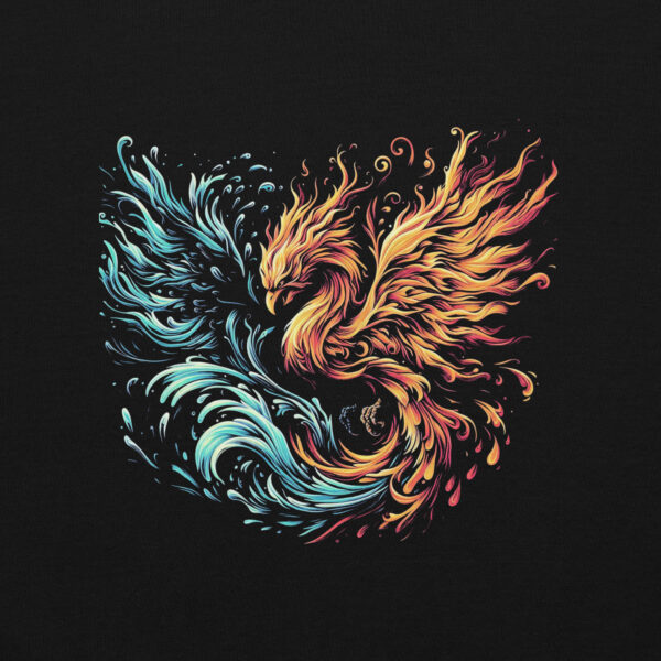 Fire Water Phoenix Sweatshirt (Black, Navy) - Image 2