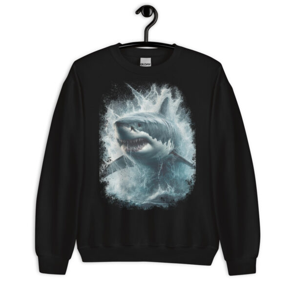 Great White Shark Captivating Detailed Graphic Art Sweatshirt (Black, Navy)