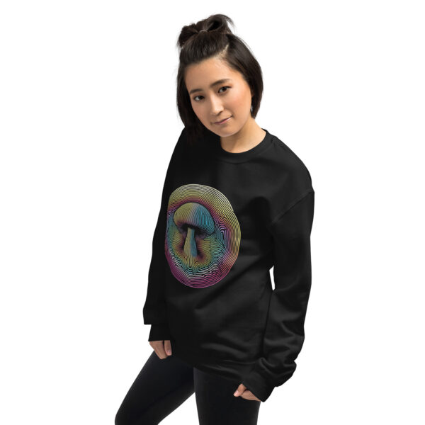 Psychedelic Mushroom Op Art Sweatshirt (black, navy) - Image 7