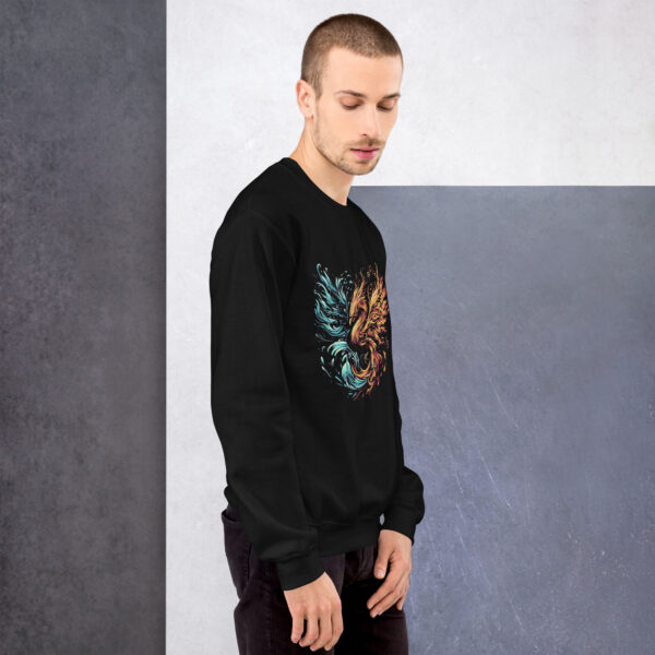 Fire Water Phoenix Sweatshirt (Black, Navy) - Image 7