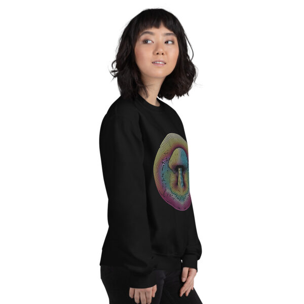 Psychedelic Mushroom Op Art Sweatshirt (black, navy) - Image 6