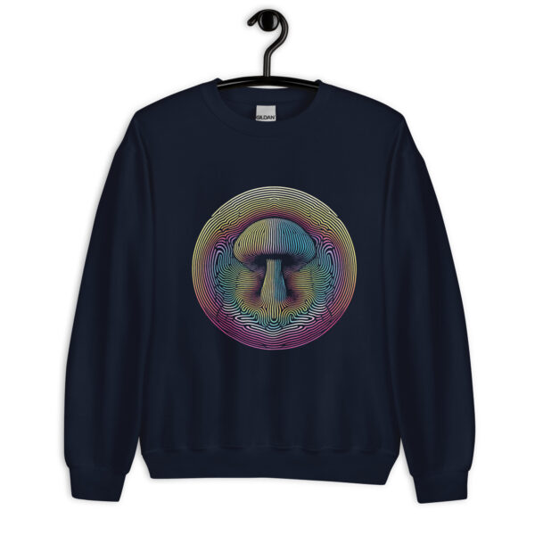 Psychedelic Mushroom Op Art Sweatshirt (black, navy) - Image 8