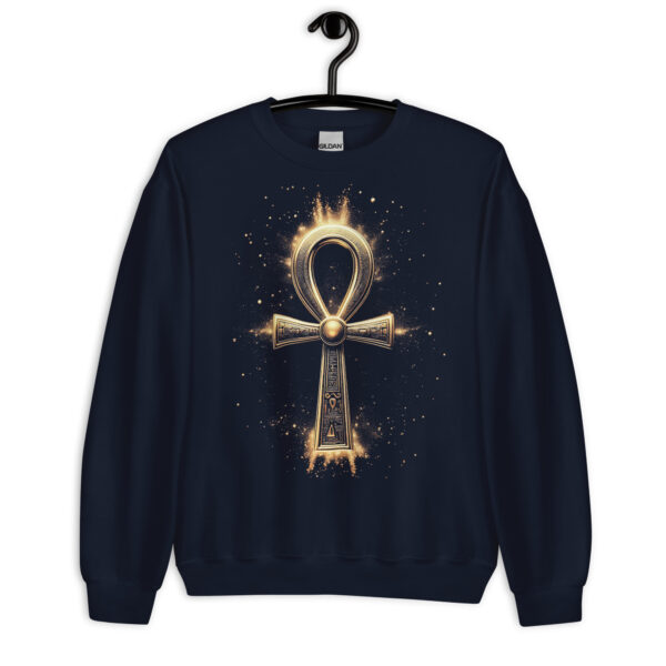 Egyptian Ankh Gold Mystic Symbol Sweatshirt (Black, Navy) - Image 7