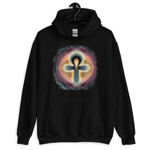 Egyptian Ankh Symbol Retro Op Art Hoodie (black, navy)