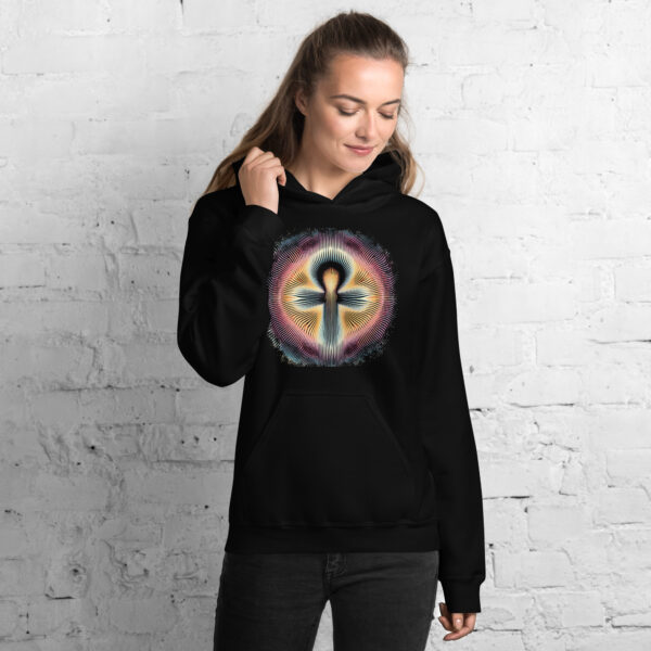 Egyptian Ankh Symbol Retro Op Art Hoodie (black, navy) - Image 3