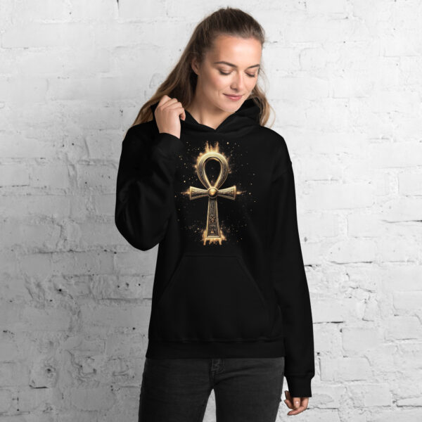 Egyptian Ankh Gold Mystical Symbol Hoodie (Black, Navy) - Image 3