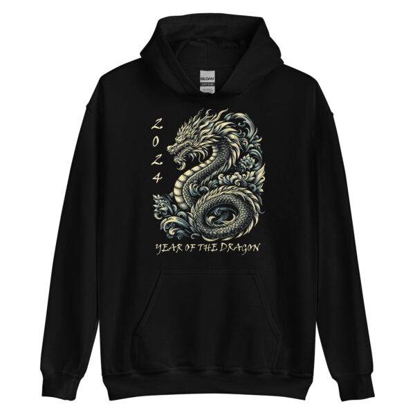 Year of the Dragon Detailed Gold Graphic Chinese Zodiac Hoodie