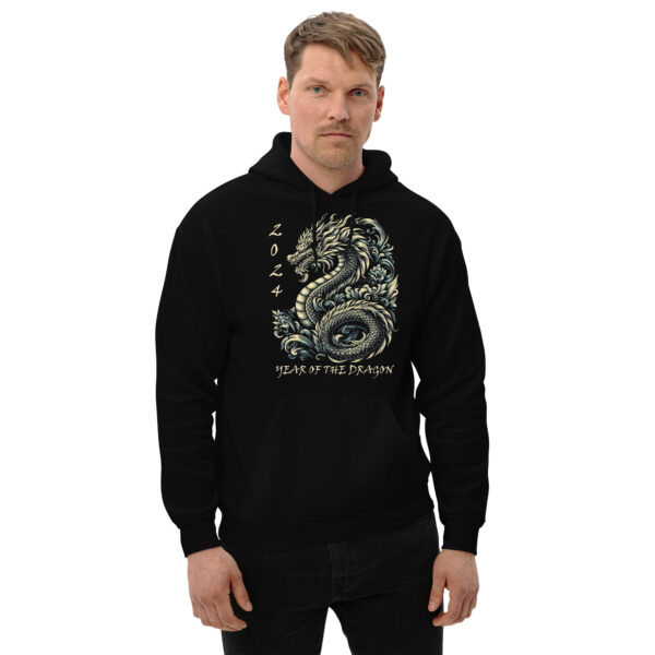 Year of the Dragon Detailed Gold Graphic Chinese Zodiac Hoodie - Image 3