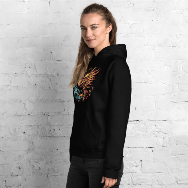 Fire Water Phoenix Hoodie (Black, Navy) - Image 7