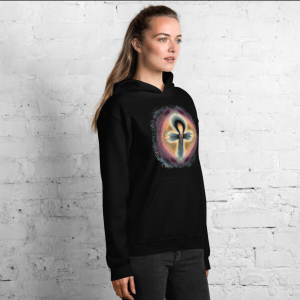 Egyptian Ankh Symbol Retro Op Art Hoodie (black, navy) - Image 5