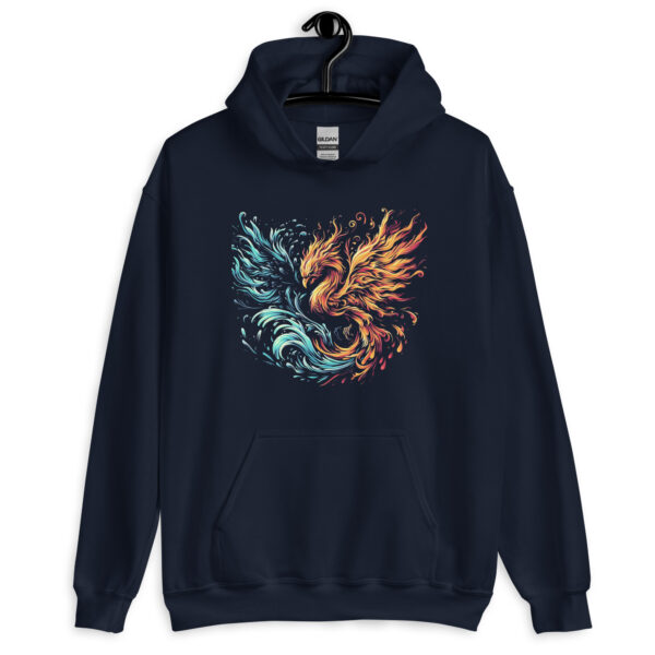 Fire Water Phoenix Hoodie (Black, Navy) - Image 8