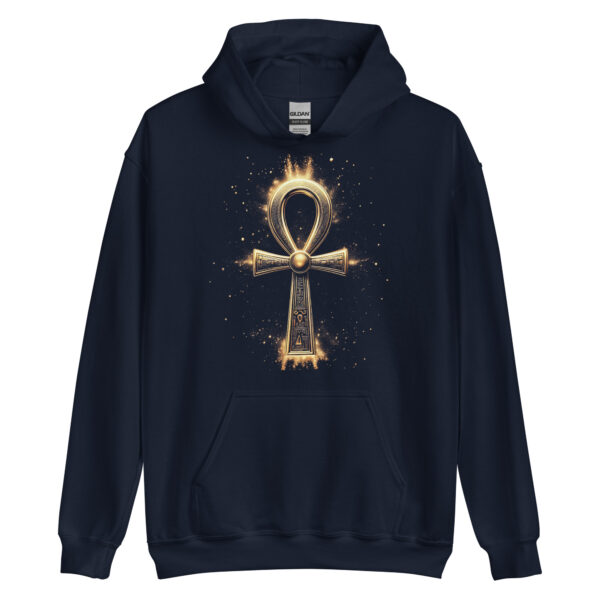 Egyptian Ankh Gold Mystical Symbol Hoodie (Black, Navy) - Image 7