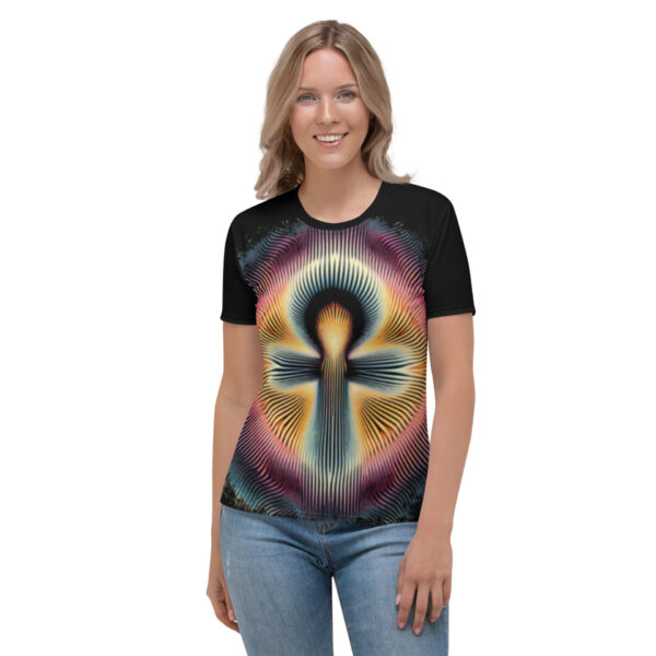 Egyptian ankh symbol retro all-over graphic women's T-shirt