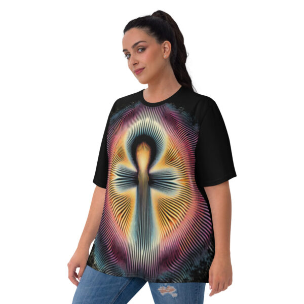 Egyptian ankh symbol retro all-over graphic women's T-shirt - Image 2