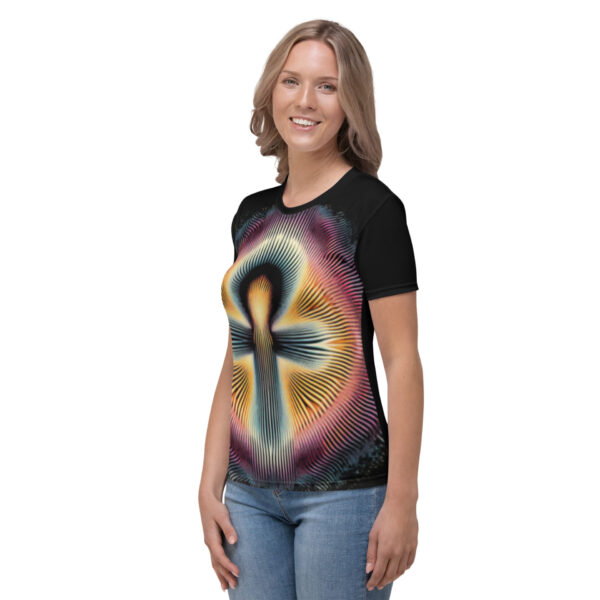 Egyptian ankh symbol retro all-over graphic women's T-shirt - Image 5